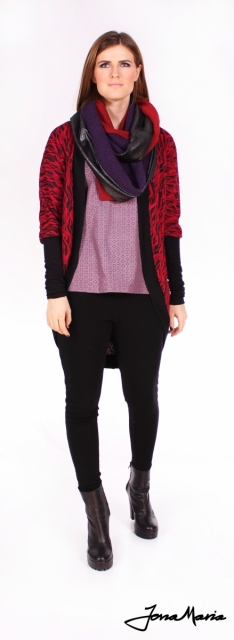 SIGNÝ PEYSA - STUTT RAUÐ/SVART ANIMAL X/S